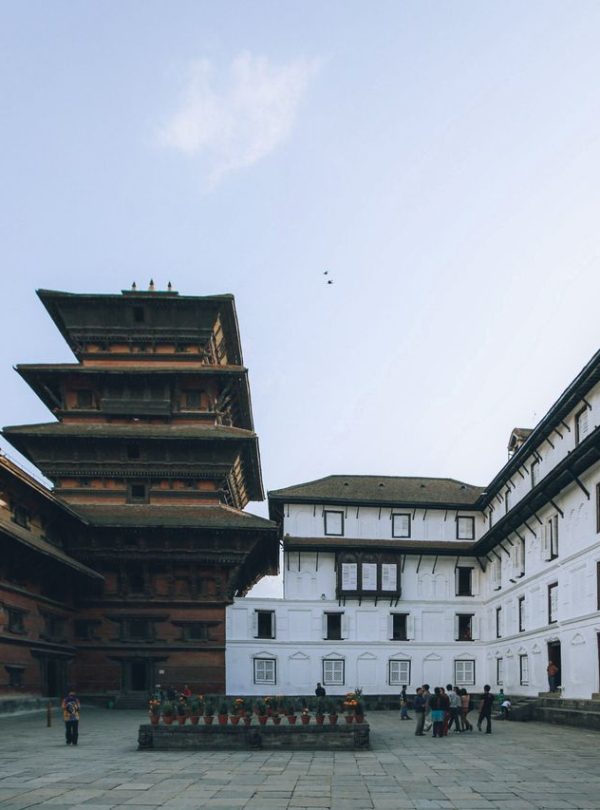Stunning courtyard with traditional Nepalese architecture showcasing rich historical design.